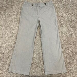 Ann Taylor Signature Fit Pants Women Size 12P Wide Leg Pinstripe Pockets Career